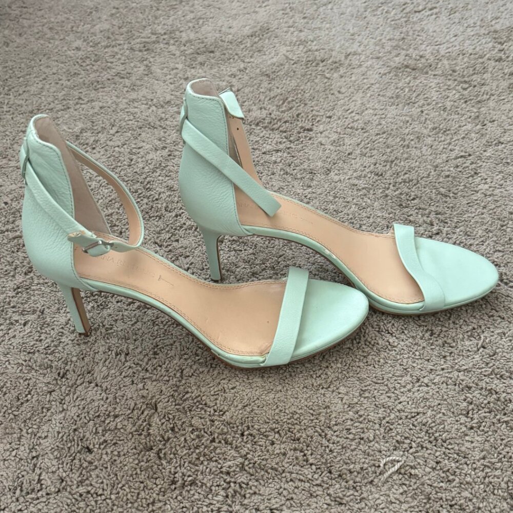 CLOSET CLEANOUT Banana Republic Jaylen Sandals Heels - Mint Green - Size 9
